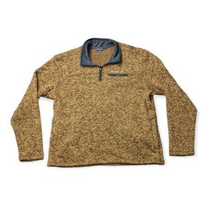 Eddie Bauer Men's XL 1/4 Zip Fleece Pullover Polyester Soft Sweater Winter Tan